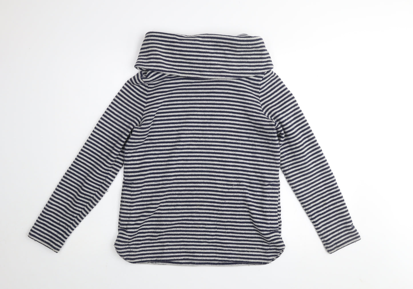 Tommy Hilfiger Women's Blue Striped Cowl Neck Pullover Jumper XS