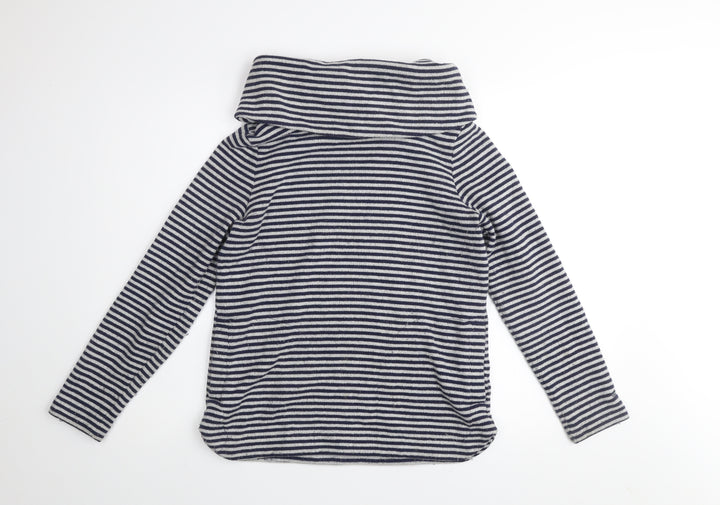 Tommy Hilfiger Women's Blue Striped Cowl Neck Pullover Jumper XS