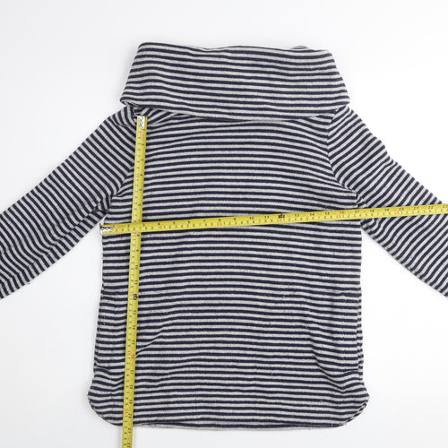 Tommy Hilfiger Women's Blue Striped Cowl Neck Pullover Jumper XS