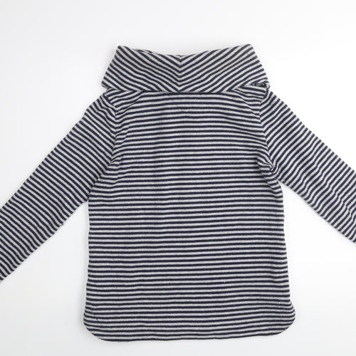 Tommy Hilfiger Women's Blue Striped Cowl Neck Pullover Jumper XS
