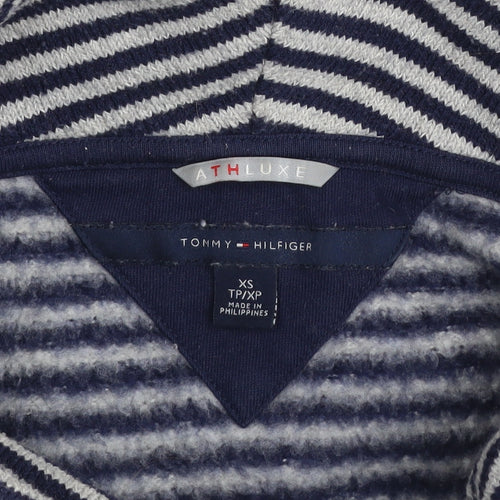Tommy Hilfiger Women's Blue Striped Cowl Neck Pullover Jumper XS