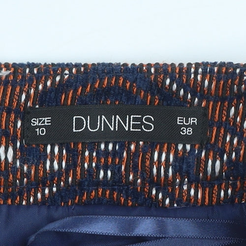 Dunnes Women’s Navy & Rust Geometric Straight Skirt Size 10