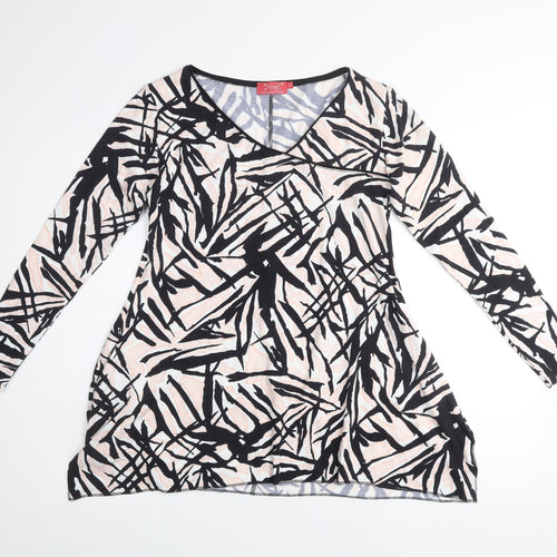 Yoel Collection Women's Multicoloured Tunic Blouse S Long Sleeve V-Neck