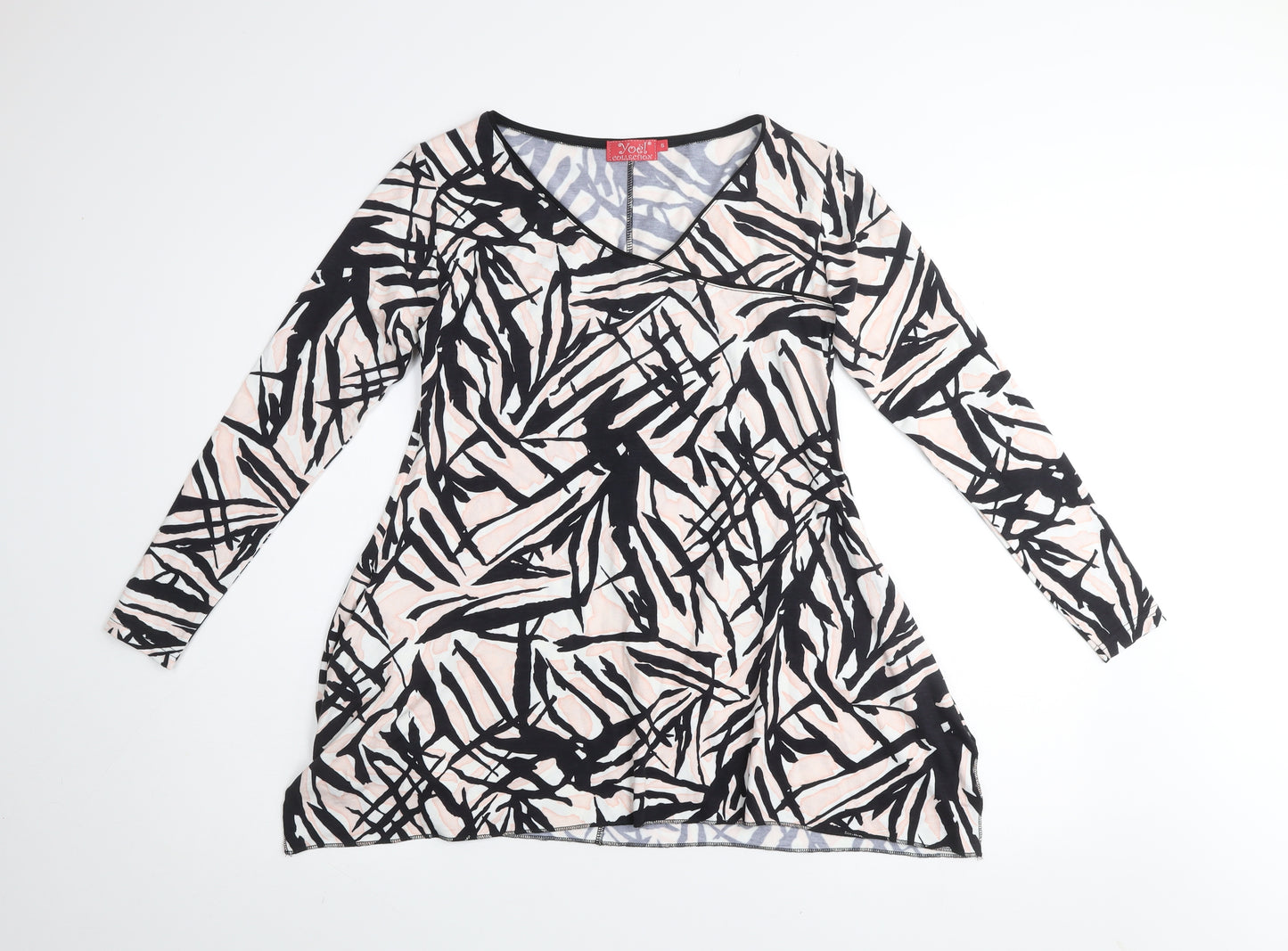 Yoel Collection Women's Multicoloured Tunic Blouse S Long Sleeve V-Neck