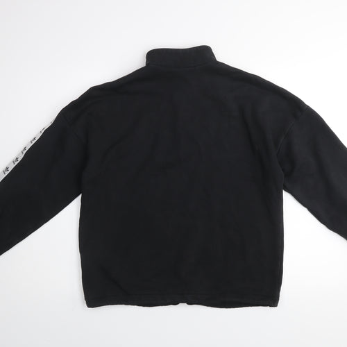 Adidas Womens Black 1/4 Zip Sweatshirt Size 10 Cotton Blend