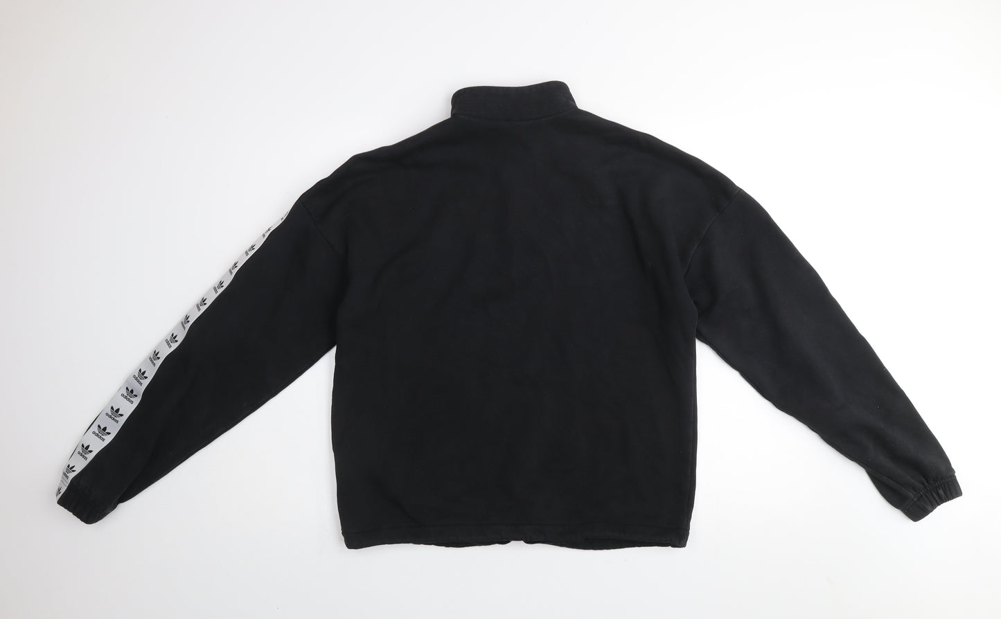Adidas Womens Black 1/4 Zip Sweatshirt Size 10 Cotton Blend