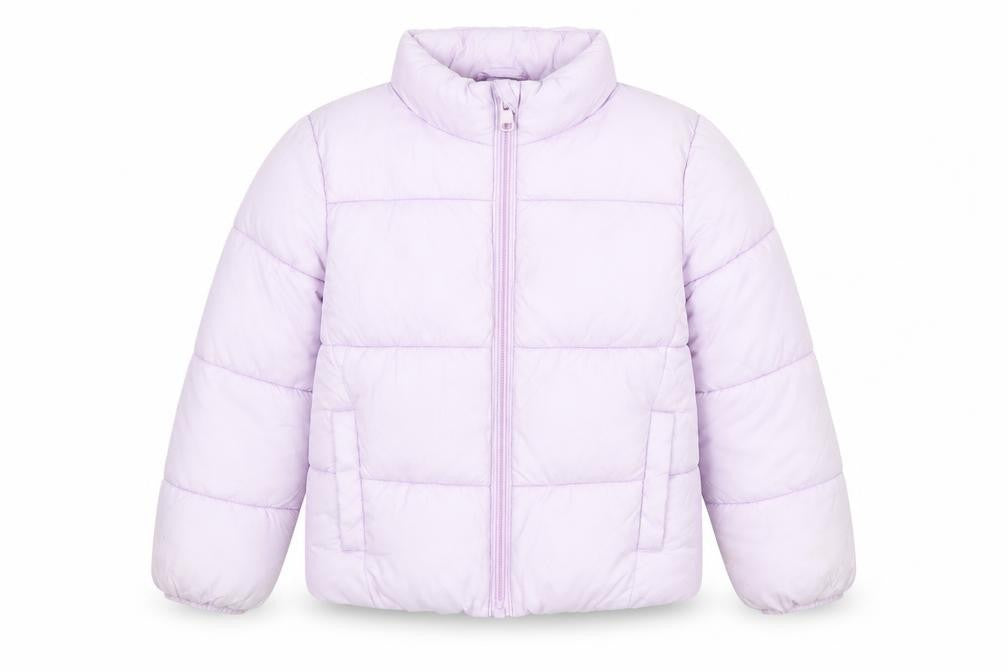 Primark Girls Purple Puffer Jacket 4-5 Years Winter Quilted Coat