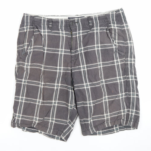 American Eagle Men's Grey Check Chino Shorts Size 34 Regular Fit
