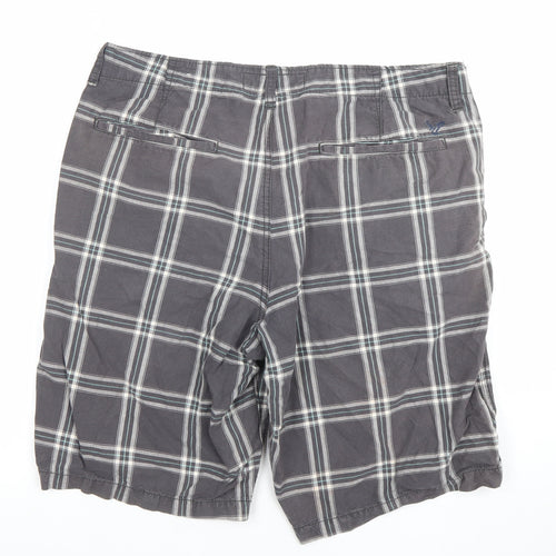 American Eagle Men's Grey Check Chino Shorts Size 34 Regular Fit