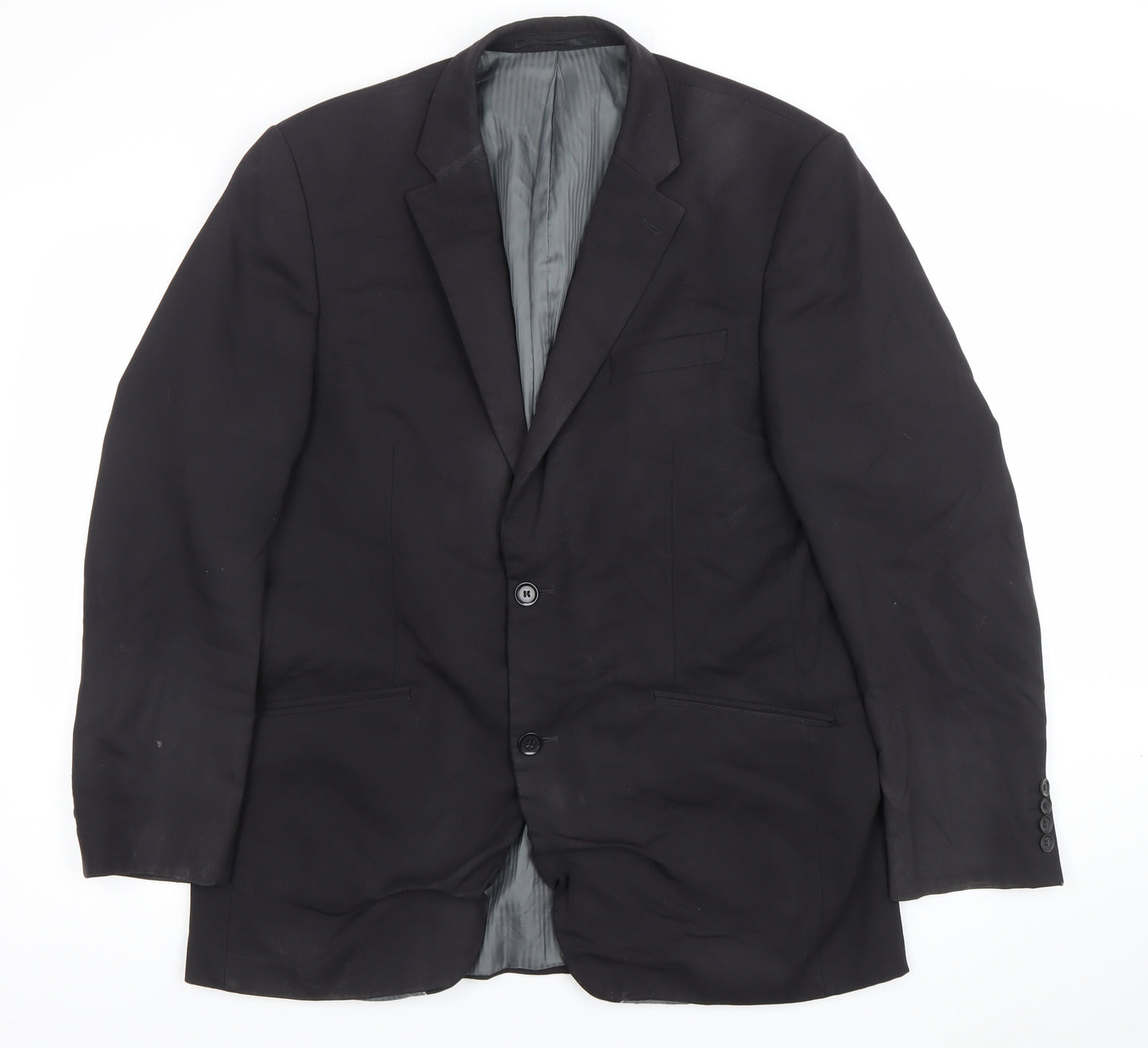 Brook Taverner Men's Black Wool Blend 42R Classic Two-Button Blazer