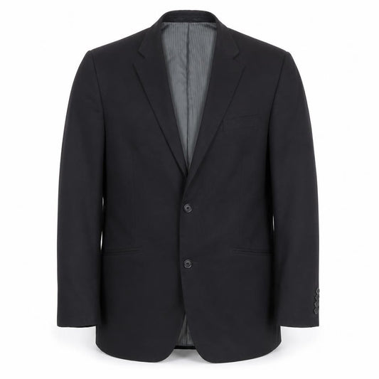 Front view of Brook Taverner Men's Black Wool Blend 42R Classic Two-Button Blazer