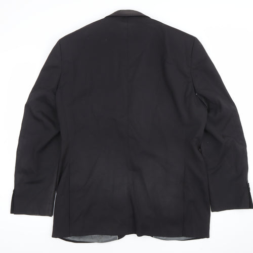 Brook Taverner Men's Black Wool Blend 42R Classic Two-Button Blazer