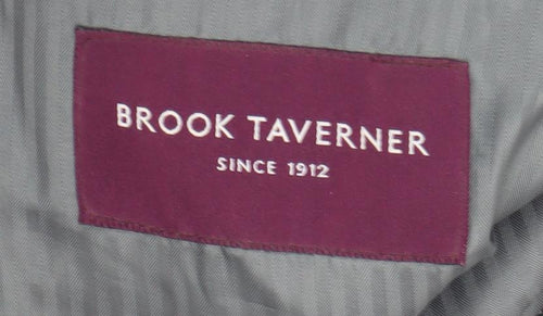 Brook Taverner Men's Black Wool Blend 42R Classic Two-Button Blazer