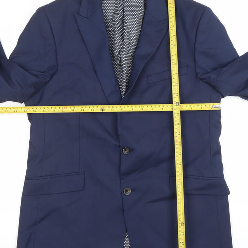 Marks and Spencer Mens Blue 42R Regular Fit Wool Blend Blazer