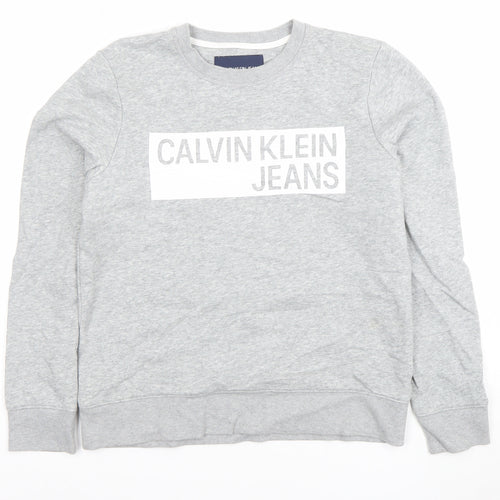 Calvin Klein Jeans Women's Grey Logo Sweatshirt Size S Pullover