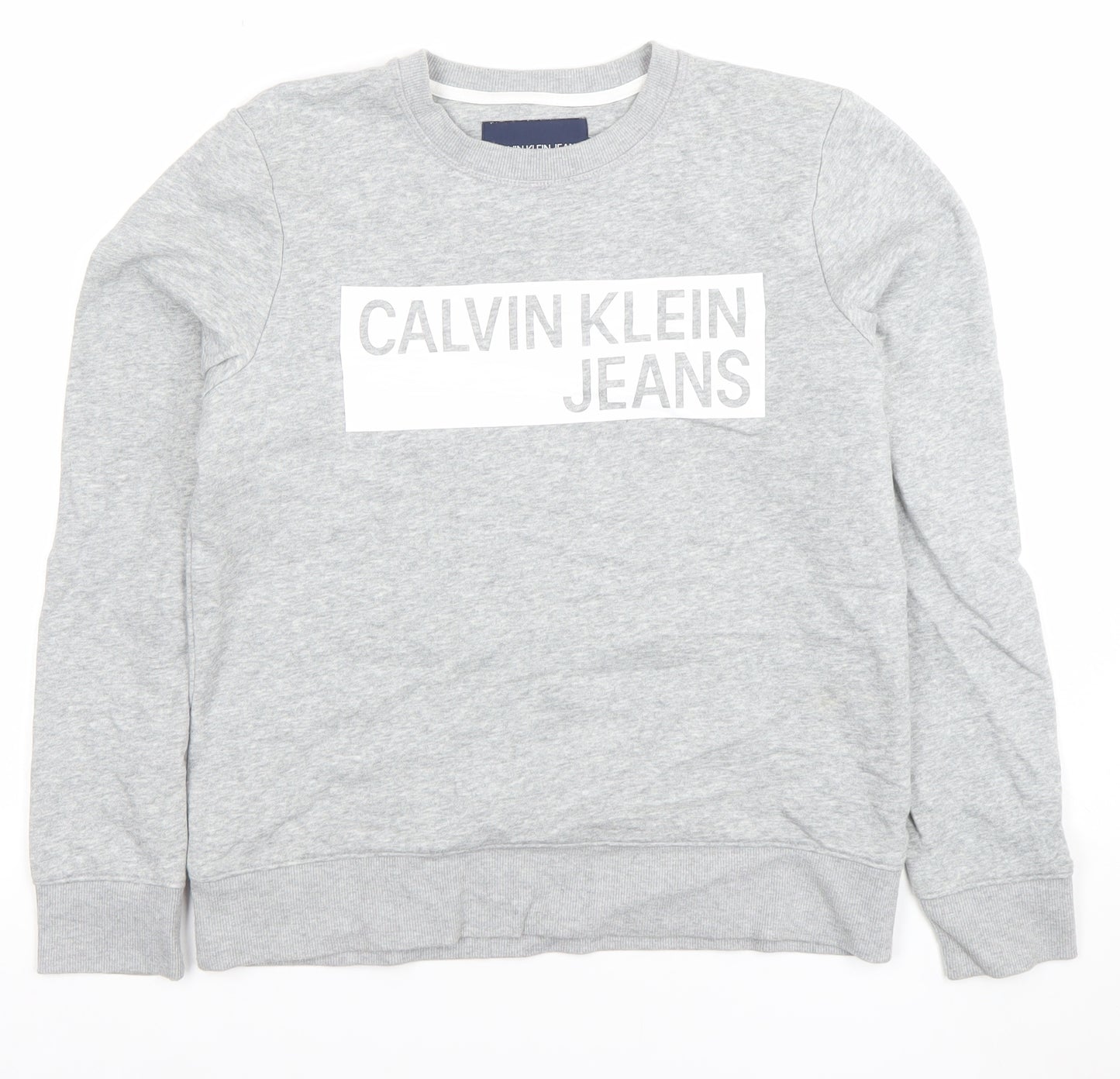 Calvin Klein Jeans Women's Grey Logo Sweatshirt Size S Pullover