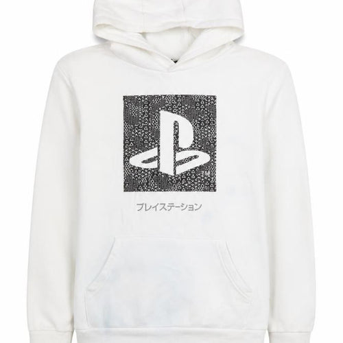 PlayStation Boys White Pullover Hoodie 10-11 Years Official Logo Cotton Blend