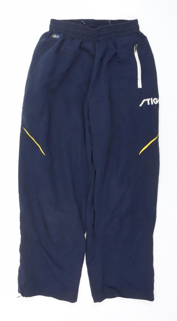 Stiga Boys Blue XS Track Pants Lightweight Polyester Sports Trousers