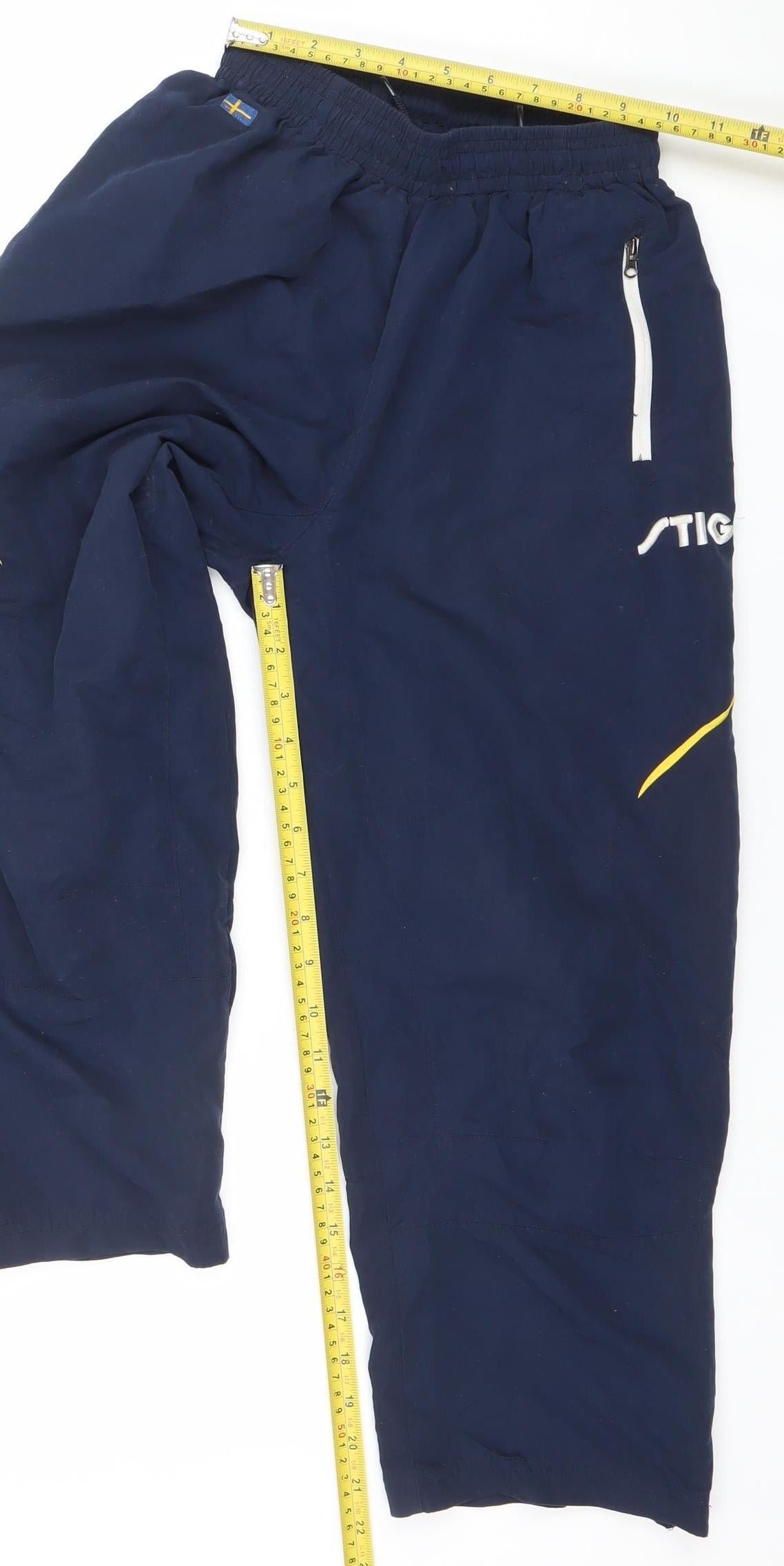 Stiga Boys Blue XS Track Pants Lightweight Polyester Sports Trousers