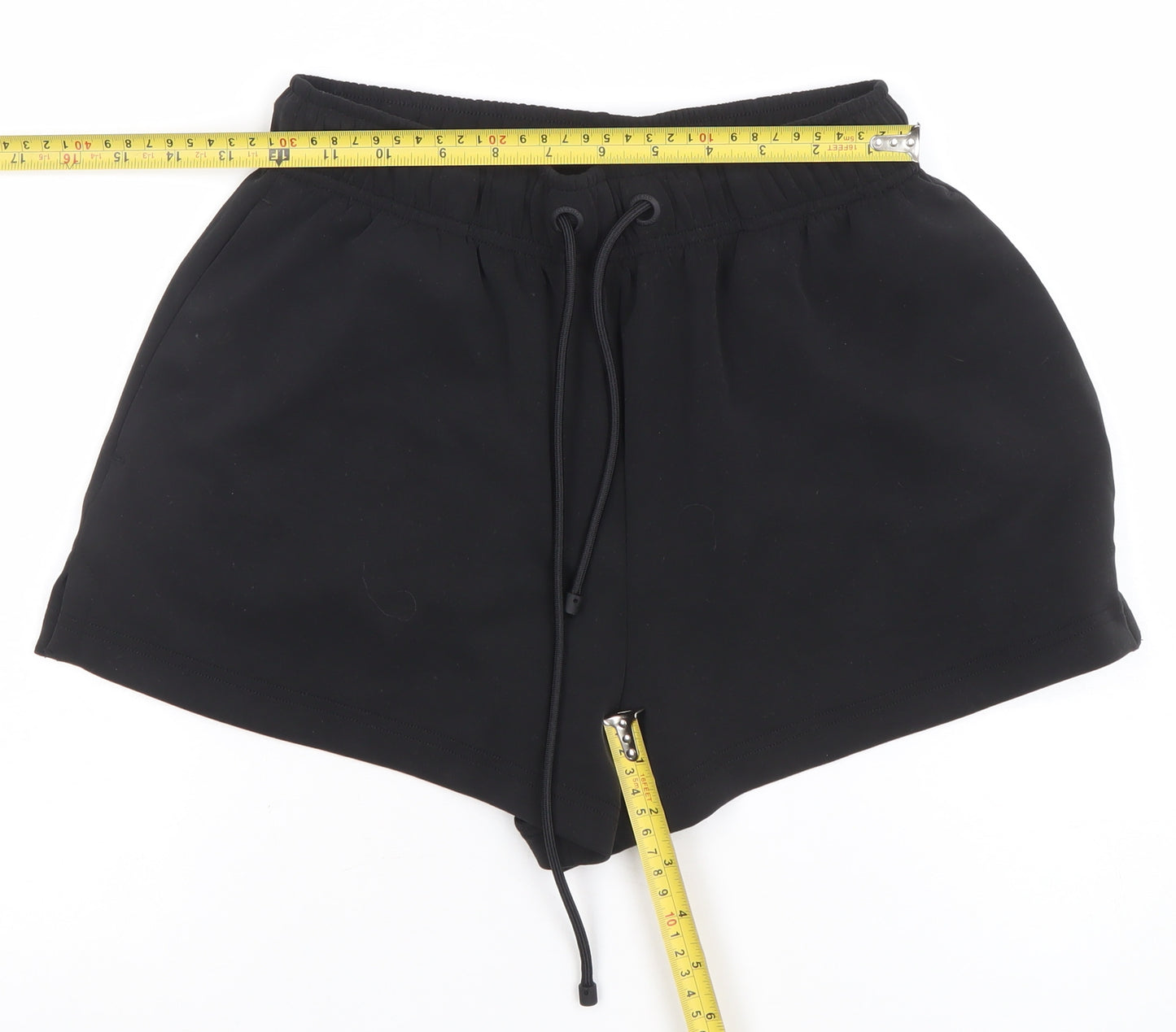 Oysho Womens Black XS Athletic Activewear Shorts Polyester Modal Blend