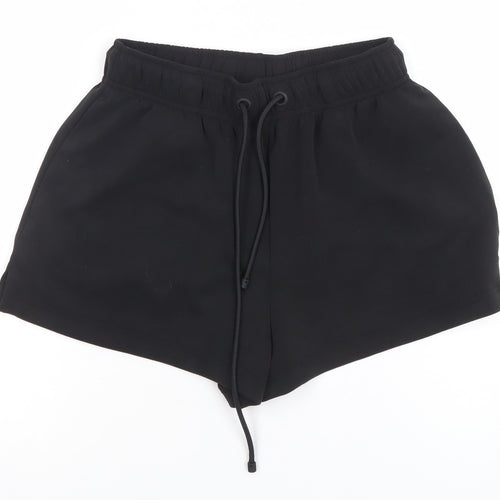 Oysho Womens Black XS Athletic Activewear Shorts Polyester Modal Blend