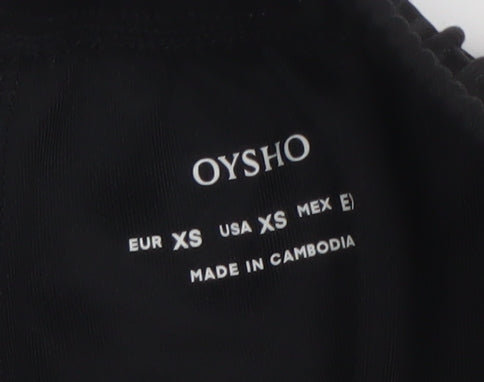Oysho Womens Black XS Athletic Activewear Shorts Polyester Modal Blend
