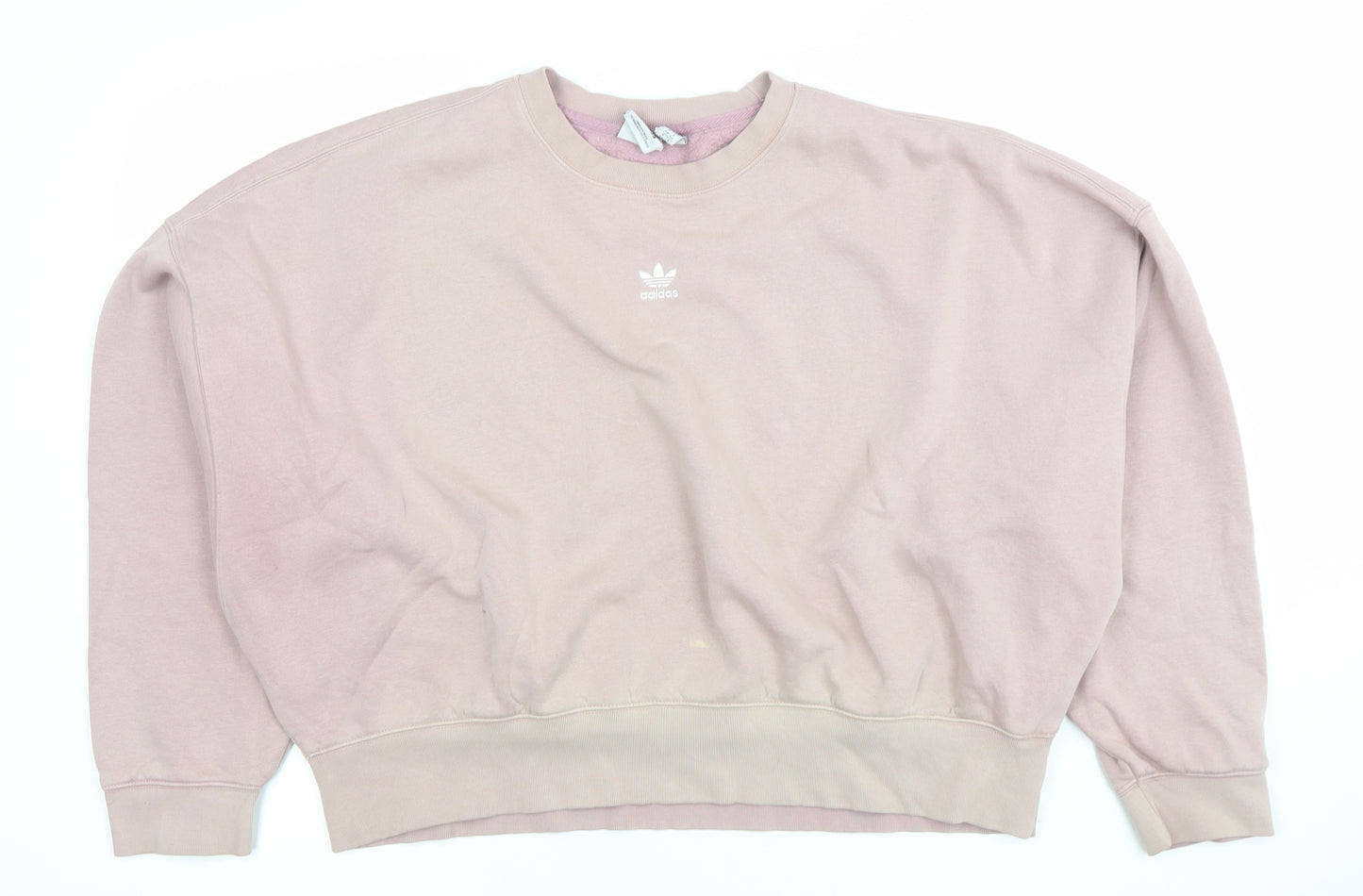 Adidas Women Pink Crew Neck Pullover Sweatshirt Size 14 Cotton