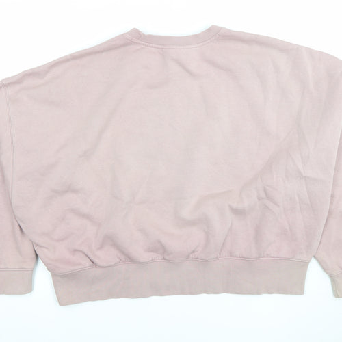 Adidas Women Pink Crew Neck Pullover Sweatshirt Size 14 Cotton