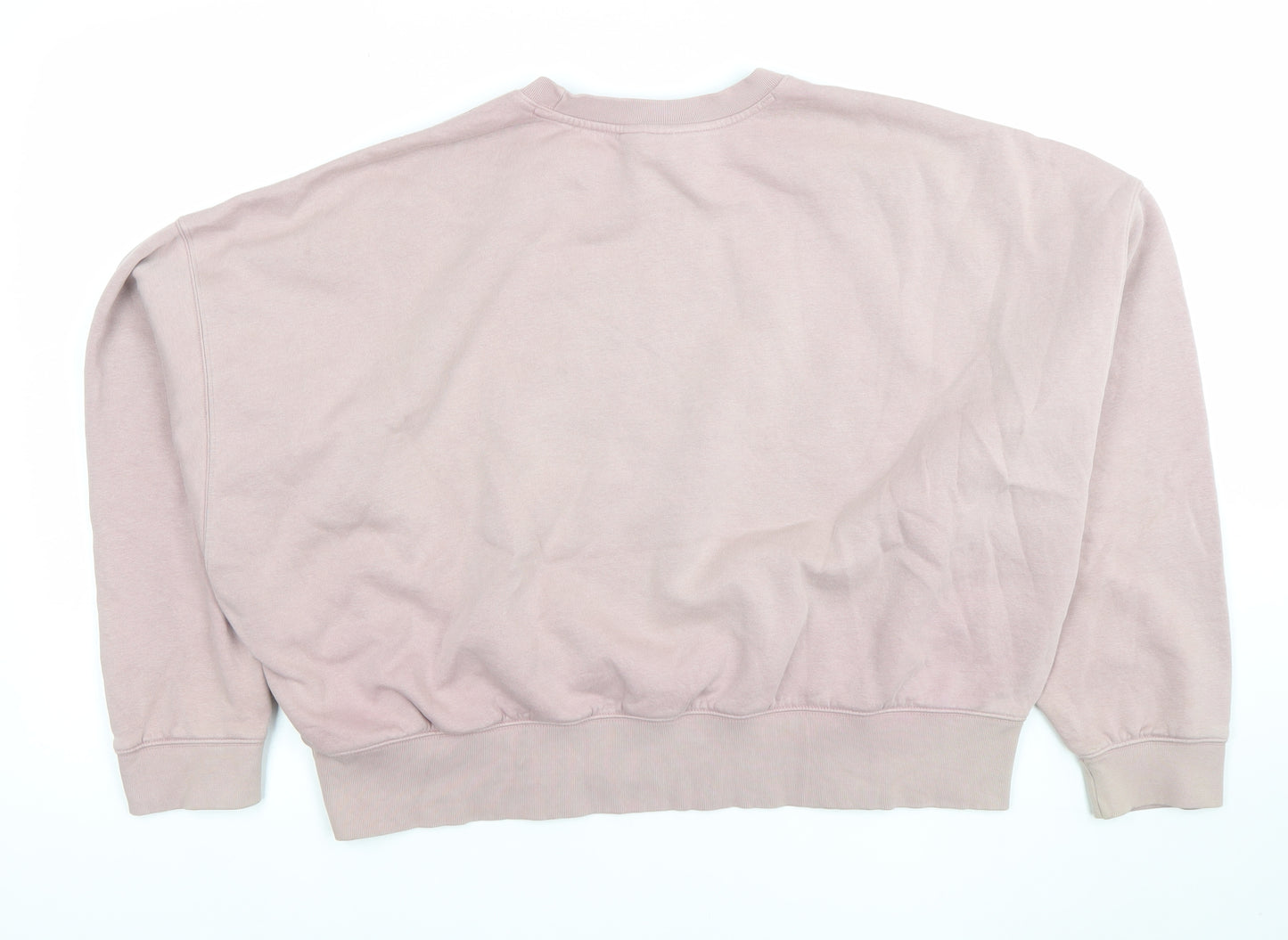 Adidas Women Pink Crew Neck Pullover Sweatshirt Size 14 Cotton