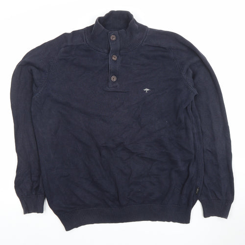 Fynch-Hatton Men’s Blue Cotton Henley Jumper M