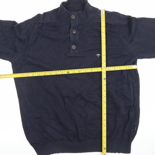 Fynch-Hatton Men’s Blue Cotton Henley Jumper M