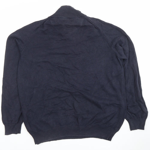 Fynch-Hatton Men’s Blue Cotton Henley Jumper M