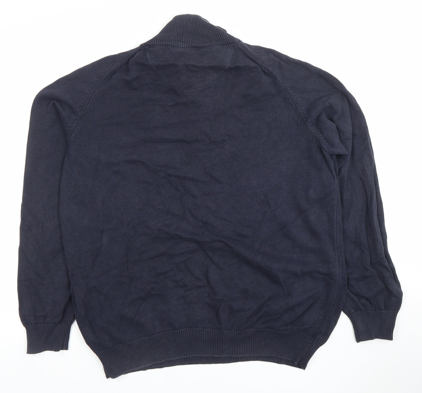 Fynch-Hatton Men’s Blue Cotton Henley Jumper M