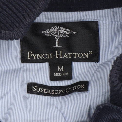 Fynch-Hatton Men’s Blue Cotton Henley Jumper M