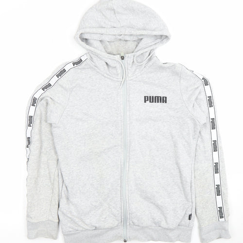Puma Womens Grey Full Zip Hoodie Medium Hooded Sportswear