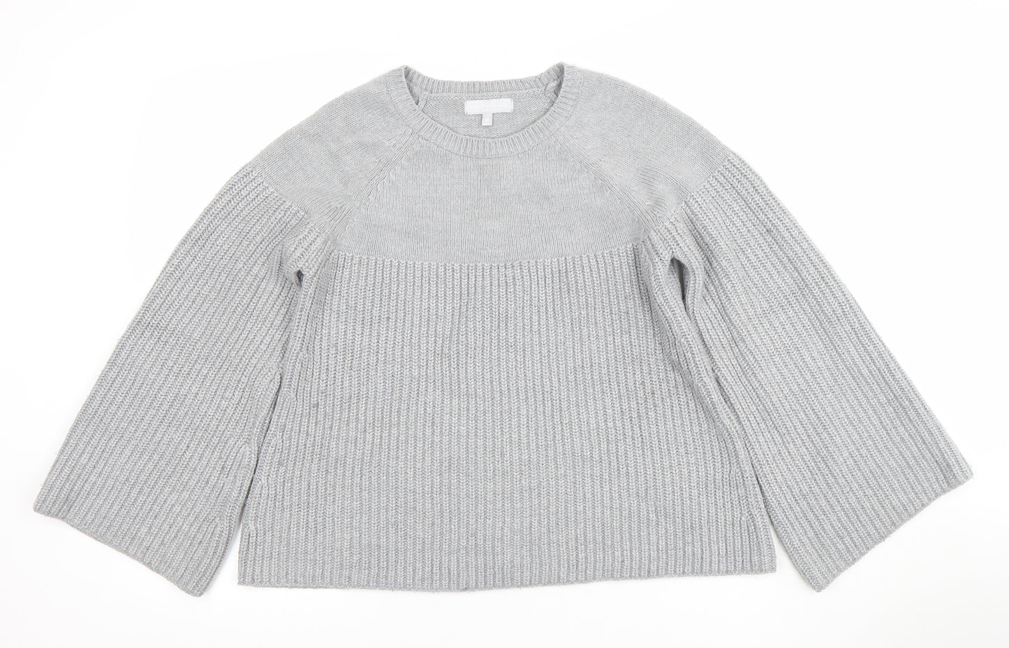 Red Herring Women’s Grey Acrylic Jumper Size 10 Crew Neck Knit