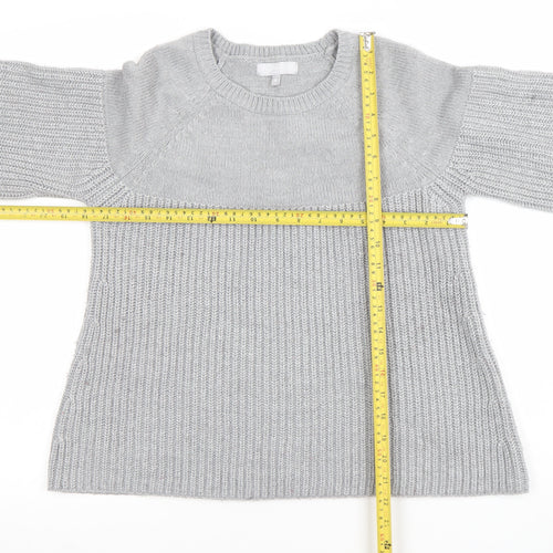 Red Herring Women’s Grey Acrylic Jumper Size 10 Crew Neck Knit