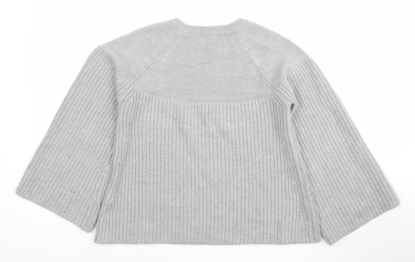 Red Herring Women’s Grey Acrylic Jumper Size 10 Crew Neck Knit
