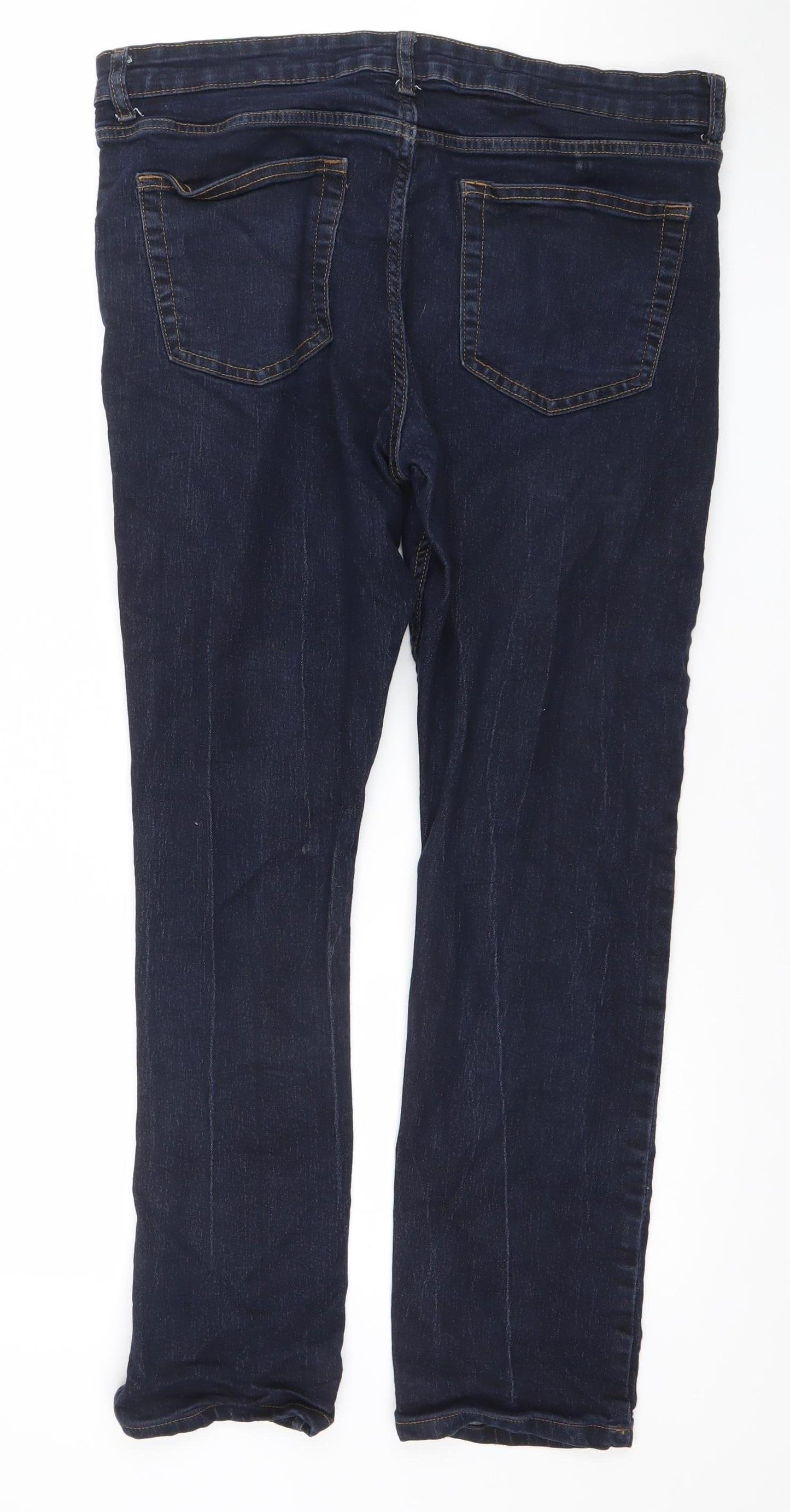 Denim Co. Mens Blue Straight Leg Jeans 36W 32L Cotton Blend