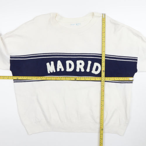 Primark Women’s White Madrid Pullover Jumper XL Crew Neck Knit