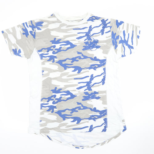 Billionaire Boys Club Mens Blue Grey Camouflage Cotton T-Shirt Size M