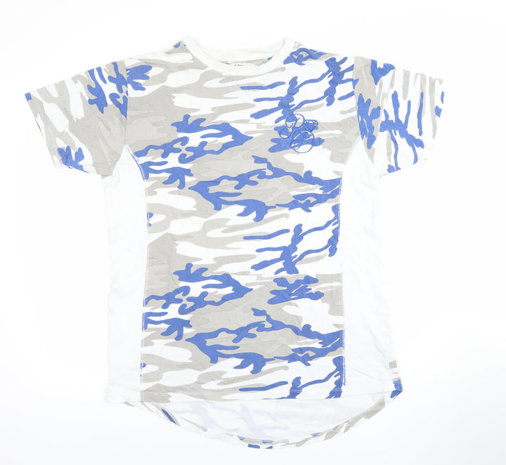 Billionaire Boys Club Mens Blue Grey Camouflage Cotton T-Shirt Size M
