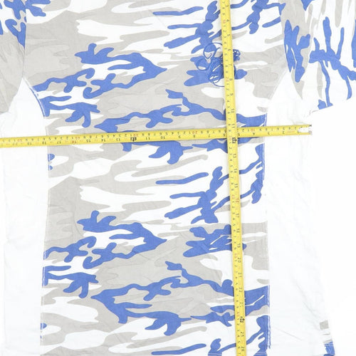 Billionaire Boys Club Mens Blue Grey Camouflage Cotton T-Shirt Size M