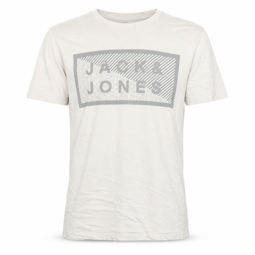 Jack & Jones Core Men's White Graphic Print Cotton T-Shirt M