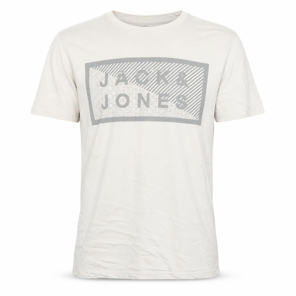 Jack & Jones Core Men's White Graphic Print Cotton T-Shirt M