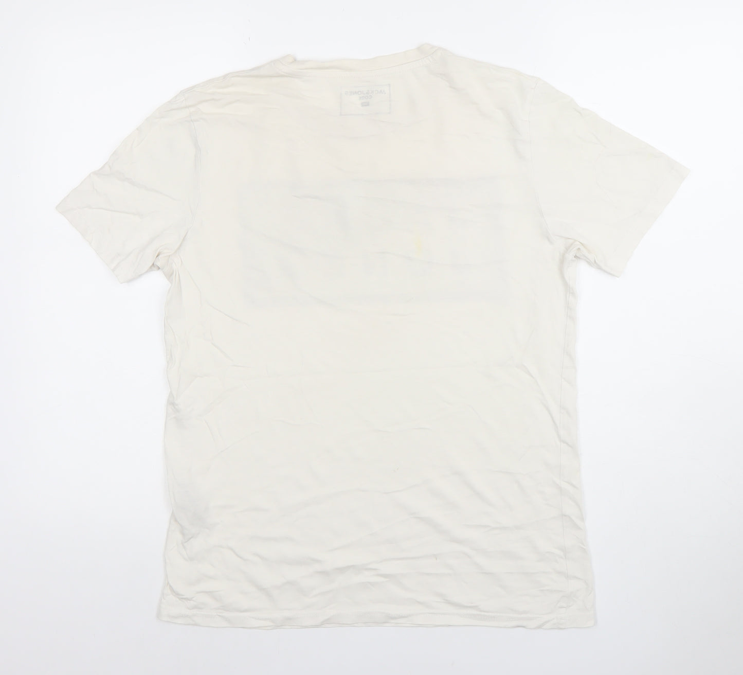 Jack & Jones Core Men's White Graphic Print Cotton T-Shirt M