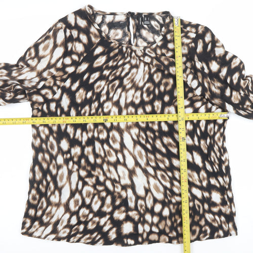 Vero Moda Women's Brown Animal Print Chiffon Blouse Size S