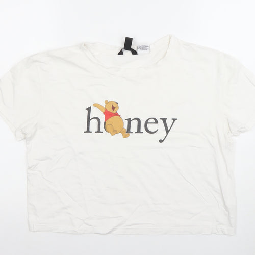 New Look Women’s White Disney Honey Crop T-Shirt Size 10