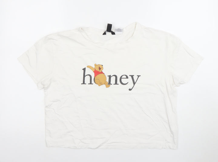 New Look Women’s White Disney Honey Crop T-Shirt Size 10