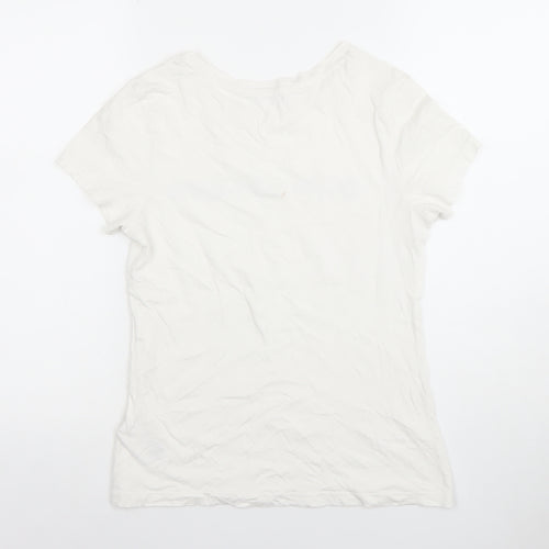 Calvin Klein Jeans Womens White Cotton Crew Neck T-Shirt Size S